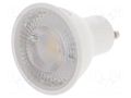 LED lamp; neutral white; GU10; 230VAC; 560lm; 7W; 38°; 4000K TOSHIBA LED LIGHTING 4711112384945