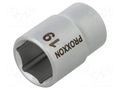 Socket; 6-angles,socket spanner; HEX 19mm; 1/2" PROXXON PR23418