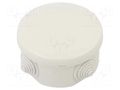 Enclosure: junction box; Ø: 80mm; Z: 46mm; wall mount; IP55; grey SCAME SCAME-680.002