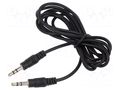 Cable; Jack 3.5mm 3pin plug,both sides; 1.5m; black; PVC VCOM CV201-1.5