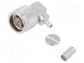 Connector: N; plug; male; angled 90°; 50Ω; soldering,crimped; PTFE AMPHENOL RF 172177
