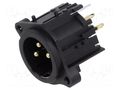 Connector: XLR; socket; male; 6A; 133V; PIN: 3; straight; THT AMPHENOL AC3MAV2-AU-PRE