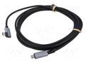 Cable; USB 2.0; USB C plug,USB C angled plug; 3m; black; 480Mbps LOGILINK CU0184