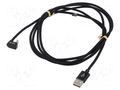 Cable; USB 2.0; USB A plug,USB C angled plug; 2m; black; 480Mbps LOGILINK CU0193