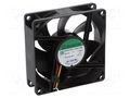 Fan: DC; axial; 24VDC; 80x80x25mm; 69.5m3/h; 33dBA; ball; Out: F type SUNON EF80252B1-G99