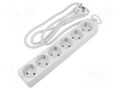 Plug socket strip: supply; Sockets: 6; 250VAC; 16A; white; 1.5m LOGILINK LPS238