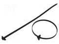 Cable tie; with fixing lugs; L: 375mm; W: 7.6mm; black; polyamide HELLERMANNTYTON BHT375M-PA66HS-BK