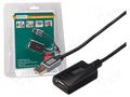 Repeater USB; USB 2.0; USB A socket,USB A plug; 5m; black DIGITUS DA-70130-4