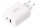 Power supply: switching; mains,plug-in; 5VDC,; 65W; 85.3%; white GOOBAY ZSI-65410