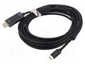 Adapter; HDMI 2.0; HDMI plug,USB C plug; nickel plated; 5m; black DIGITUS AK-300330-050-S