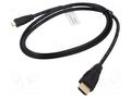 Cable; HDMI plug,micro HDMI plug; HDMI 1.4; 3D,4K,UHD 2160p; 1m DIGITUS AK-330115-010-S