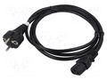 Cable; CEE 7/7 (E/F) plug,IEC C13 female; 1.8m; black; 10A; 250V DIGITUS AK-440101-018-S