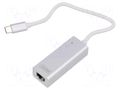 USB to Ethernet adapter; RJ45 socket,USB C plug; USB 3.0; white DIGITUS DN-3024