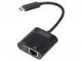 USB to Ethernet adapter; RJ45 socket,USB C plug; USB 3.0; black DIGITUS DN-3027