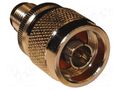 Adapter; N male,TNC female; Insulation: PTFE; 50Ω; brass; 11GHz AMPHENOL RF 242130