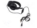 Headphones with microphone; black; Jack 3,5mm x2,USB A; 2m; 32Ω SAVIO SAVGH-STRIKE