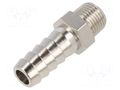 Threaded fitting; connector pipe; nickel plated brass; 9mm PNEUMAT 3040-9-1/8