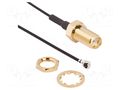 Cable; AMC female,SMA female; angled,straight; 0.2m AMPHENOL RF 336313-12-0200