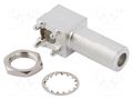 Connector: F; socket; female; THT; angled 90°; tinned; zinc alloy AMPHENOL RF 531-40047-3