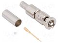 Connector: Micro BNC; plug; male; straight; 75Ω; HD-BNC; crimped AMPHENOL RF 034-1107-12G