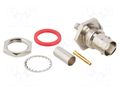 Connector: BNC; socket; female; straight; 50Ω; crimped; PTFE; brass AMPHENOL RF 112505