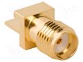 Connector: SMA; plug; female; straight; 50Ω; SMT; for cable; PTFE AMPHENOL RF 901-10511-1