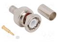 Connector: BNC; plug; male; straight; 50Ω; soldering,crimped; PTFE AMPHENOL RF 031-6861