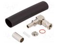 Connector: Micro BNC; plug; male; angled 90°; 75Ω; HD-BNC; crimped AMPHENOL RF 034-1122-12G