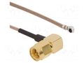 Cable; AMC female,SMA male; angled; 0.3m; 50Ω AMPHENOL RF 095-902-513-300