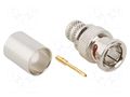 Connector: BNC; plug; male; straight; 75Ω; crimped; for cable; PTFE AMPHENOL RF 112606