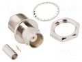 Connector: BNC; socket; female; straight; 50Ω; crimped; PTFE; brass AMPHENOL RF 112635