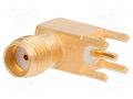 Connector: SMA; plug; female; angled 90°; 50Ω; THT; for cable; PTFE AMPHENOL RF 901-143