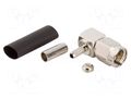 Connector: SMA; plug; male; angled 90°; 50Ω; soldering,crimped AMPHENOL RF 901-9881-RFX