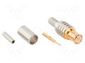 Connector: MCX; plug; male; straight; 50Ω; crimped; for cable; PTFE AMPHENOL RF 919-388P-51S