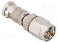 Adapter; HD-BNC male,SMA male; Insulation: PTFE; 50Ω; brass; 6GHz AMPHENOL RF APH-HDBNCP-SMAP