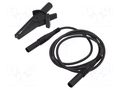 Test lead; banana plug 4mm,crocodile clip; Len: 1m; black TIETZSCH TIZ-L-SETS