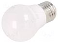 LED lamp; white cold; E27; 230VAC; 255lm; 3W; 160°; 6400K GTV Poland LD-SMZGB45C-30