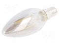 LED lamp; warm white; E14; 230VAC; 240lm; 4W; 360°; 2700K GTV Poland LD-C35FP4-30