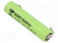 Re-battery: Ni-MH; AAA,R3; 1.2V; 700mAh; soldering lugs GP ACCU-AAA/700-BL-GP