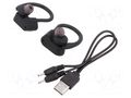Wireless headphones with microphone; black; wireless,in-ear SAVIO SAVSLTWS-03