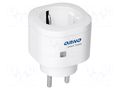 Power socket; plug-in; 230VAC; IP20; 30m; Control: wireless; white ORNO OR-SH-1732-SCHUKO