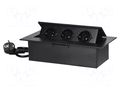Plug socket strip: furniture; IP20; 3680W; black; 230VAC ORNO OR-GM-9037B-SCHUKO