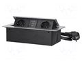 Plug socket strip: furniture; IP20; 3600W; silver; 250VAC ORNO OR-AE-13126GSCHUKO