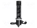 Plug socket strip: furniture; IP20; 3680W; black,silver; 230VAC ORNO OR-GM-9027
