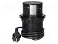 Plug socket strip: furniture; IP20; 3680W; black; Cutout: Ø102mm ORNO OR-GM-9017