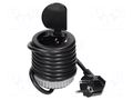 Plug socket strip: furniture; IP20; 3680W; black; Cutout: Ø62mm ORNO OR-AE-1373B-SCHUKO