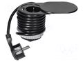 Plug socket strip: furniture; 3680W; black; Cutout: 85x64mm ORNO OR-AE13124B-SCHUKO