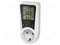 Controller; plug-in; IP20; 16A; 230VAC 50/60Hz; Display: LCD; white VIRONE VIR-EM-5-SCHUKO