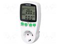 Controller; plug-in; IP20; 16A; 230VAC 50/60Hz; Display: LCD; white VIRONE VIR-EM-1-SCHUKO