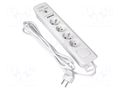 Plug socket strip: protective; Sockets: 4; 230VAC; 10A; white; 3m ORNO OR-AE-13243/W/3M